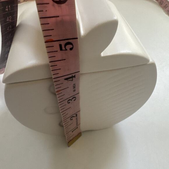 Jonathan Adler Partylite White Pottery APPLE Candle‎ Holder with Lid Home Decor - Picture 8 of 10